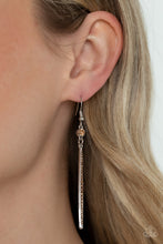 Load image into Gallery viewer, Skyscraping Shimmer - Brown Rhinestone Earrings Paparazzi Accessories