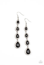 Load image into Gallery viewer, Confidently Classy - Black Rhinestone Earrings Paparazzi Accessories