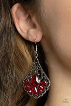 Load image into Gallery viewer, Exemplary Elegance - Red Rhinestone Earrings Paparazzi Accessories