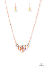 Load image into Gallery viewer, Lavishly Loaded Copper Rhinestone Necklace Paparazzi Accessories