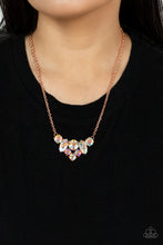 Load image into Gallery viewer, Lavishly Loaded Copper Rhinestone Necklace Paparazzi Accessories