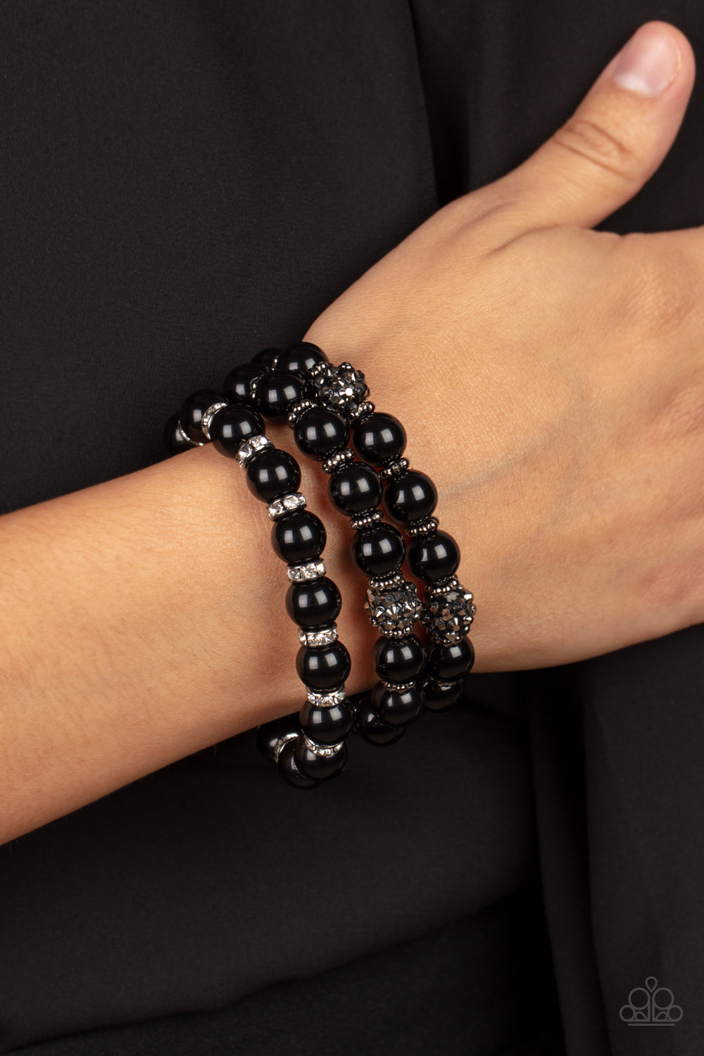 Poshly Packing - Black Stretchy Bracelet Paparazzi Accessories