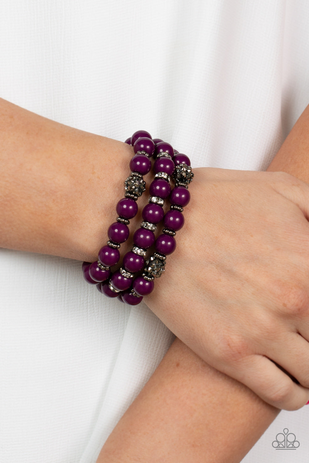 Poshly Packing - Purple Stretchy Bracelet Paparazzi Accessories
