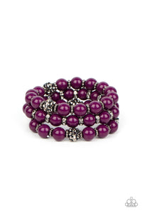 gunmetal,purple,rhinestones,stretchy,Poshly Packing - Purple Stretchy Bracelet