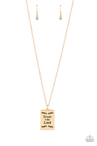 faith,gold,short necklace,All About Trust - Gold Necklace