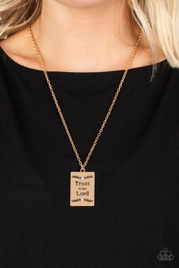 All About Trust - Gold Necklace Paparazzi Accessories