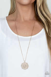long necklace,rhinestones,rose gold,Botanical Bling - Rose Gold Necklace