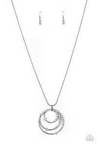 autopostr_pinterest_58290,gunmetal,long necklace,rhinestones,Ecliptic Elegance - Black Gunmetal Rhinestone Necklace