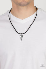 Load image into Gallery viewer, Pharaohs Arrow - Black Leather Urban Necklace Paparazzi Accessories
