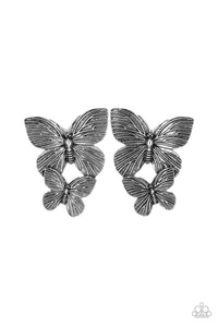 butterfly,post,silver,Blushing Butterflies - Silver Post Earrings