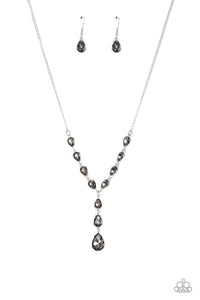 rhinestones,short necklace,silver,Park Avenue A-Lister - Silver Rhinestone Necklace