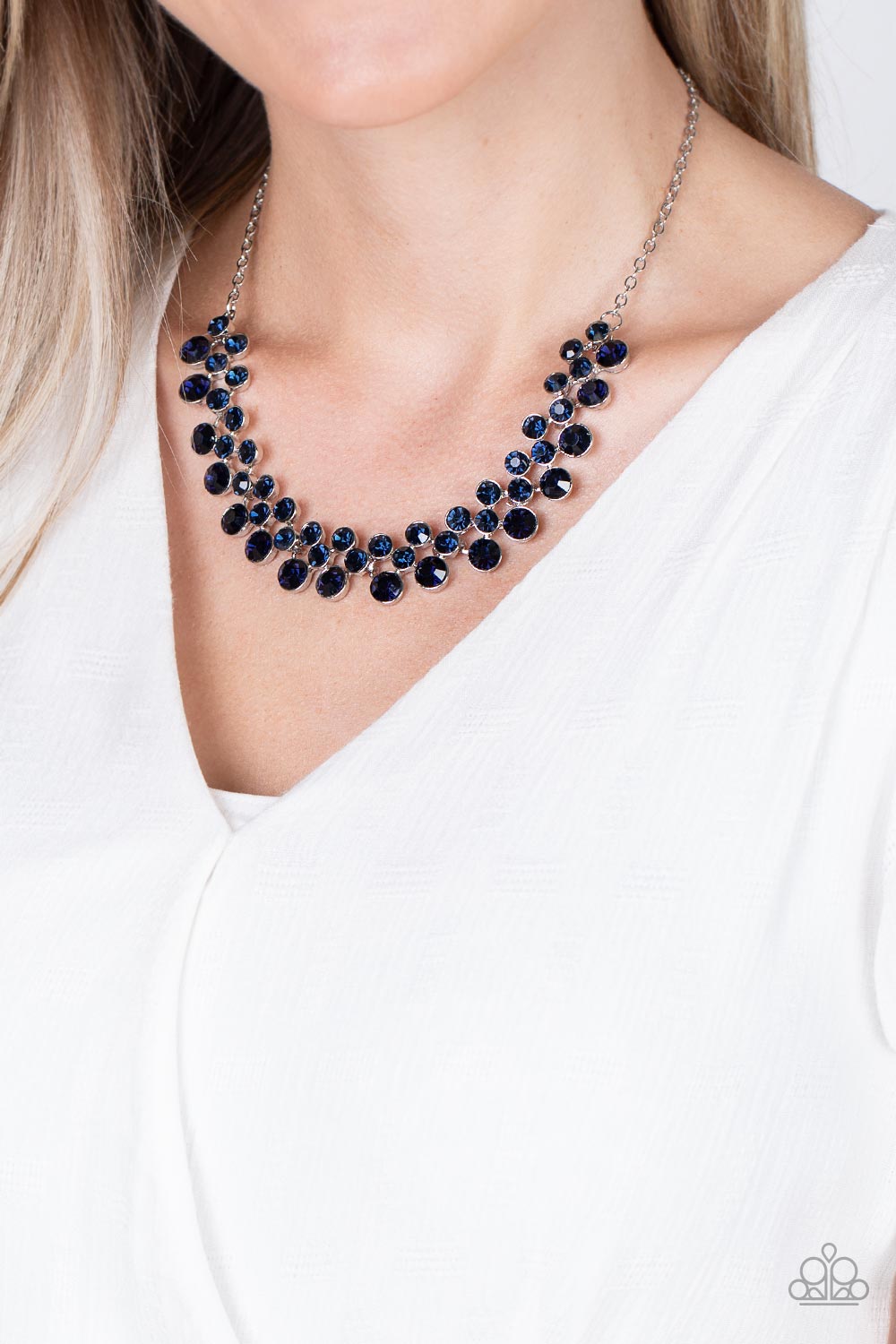 Won The Lottery - Blue Rhinestone Necklace Paparazzi Accessories