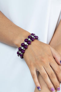 purple,rhinestones,stretchy,Starlight Reflection - Purple  Stretchy Bracelet