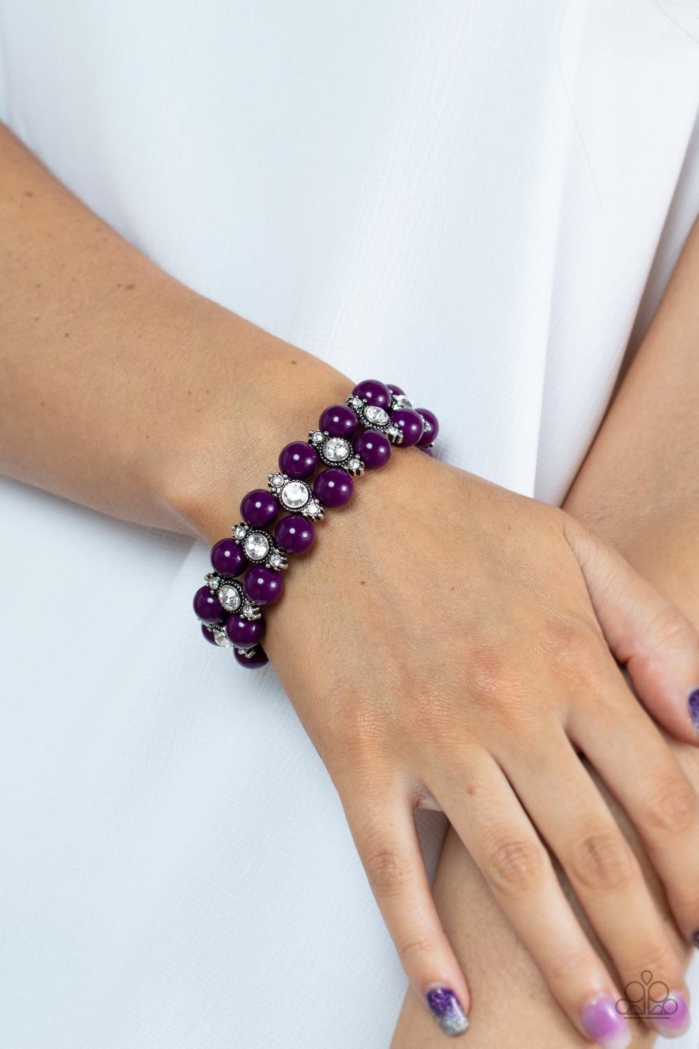 Starlight Reflection - Purple  Stretchy Bracelet Paparazzi Accessories