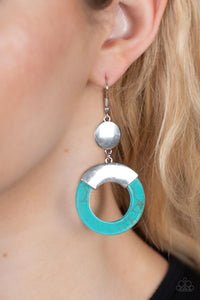 blue,crackle stone,fishhook,ENTRADA at Your Own Risk - Blue Stone Earrings