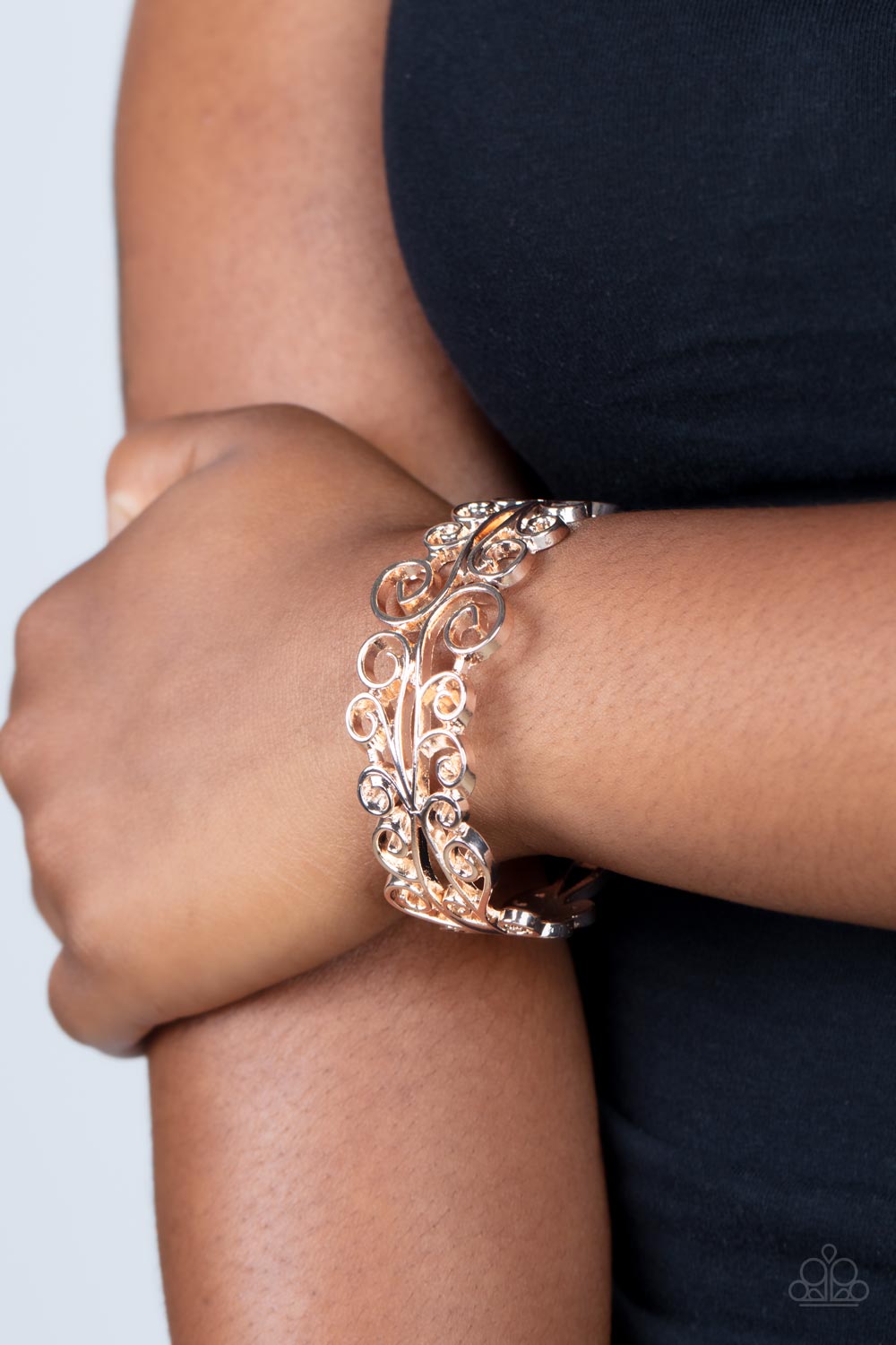 Dressed to FRILL - Rose Gold Hinge Bracelet Paparazzi Accessories