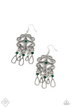Load image into Gallery viewer, Majestic Makeover Green Rhinestone Earrings Paparazzi Accessories