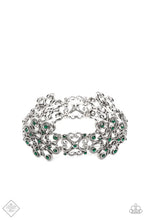 Load image into Gallery viewer, Regal Recognition Green Rhinestone Stretchy Bracelet Paparazzi Accessories