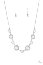 Load image into Gallery viewer, Too Good to BEAM True - White Cat&#39;s Eye Rhinestone Necklace Paparazzi Accessories