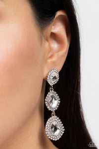 post,rhinestones,white,Prove Your ROYALTY - White Rhinestone Earrings