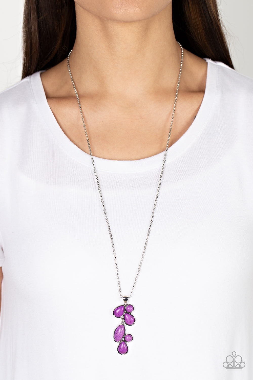 Wild Bunch Flair - Purple Stone Necklace Paparazzi Accessories