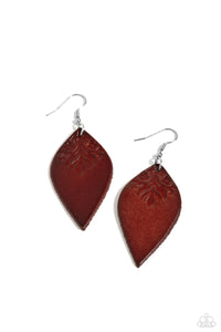 Naturally Nostalgic - Brown Leather Earring