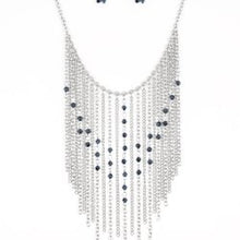 Load image into Gallery viewer, First Class Fringe Blue Necklace Paparazzi Accessories