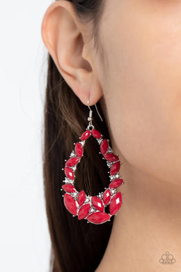 Tenacious Treasure - Red Earrings Paparazzi Accessories