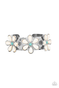 cuff,floral,multi,white,Desert Flower Patch - Multi Floral Bracelet