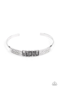 cuff,rhinestones,silver,Spritzy Sparkle - Silver Rhinestone Cuff Bracelet