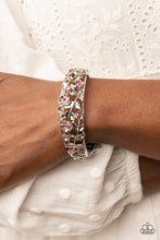 Load image into Gallery viewer, Ripe for the Picking - Pink Rhinestone Floral Bracelet Paparazzi Accessories