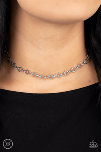 choker,silver,A-Frame A-Game - Silver Choker Necklace