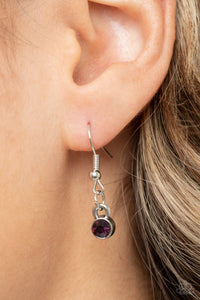 floral,long necklace,purple,rhinestones,Wintry Wreath - Purple Rhinestone Necklace