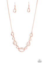 Load image into Gallery viewer, The Only Game in Town - Rose Gold Rhinestone Necklace Paparazzi Accessories