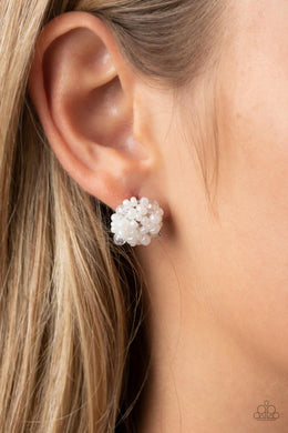 Bunches of Bubbly - White Pearl Seed Bead Earrings Paparazzi Accessories