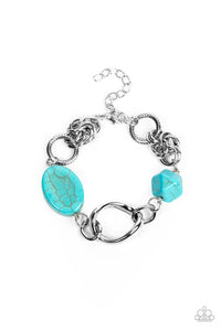 blue,crackle stone,lobster claw clasp,turquoise,Hola, SONORA - Blue Turquoise Stone Bracelet