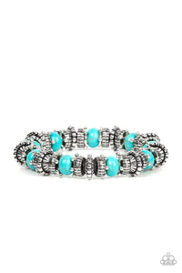 blue,stretchy,turquoise,Canyon Crusher - Blue Stone Stretchy Bracelet