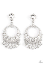 Load image into Gallery viewer, Marrakesh Request - White Pearl and Rhinestone Post Earrings Paparazzi Accessories