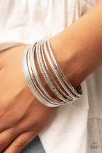 Load image into Gallery viewer, Circlet Circus - Silver Bangle Bracelets Paparazzi Accessories