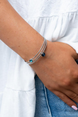 Your PALACE or Mine? - Blue Rhinestone Cuff Bracelet Paparazzi Accessories