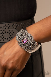 cuff,purple,rhinestones,Throne Room Royal - Purple Cuff Bracelet