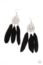 Load image into Gallery viewer, Pretty in PLUMES - Black Feather Earrings Paparazzi Accessories