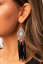 Load image into Gallery viewer, Pretty in PLUMES - Black Feather Earrings Paparazzi Accessories