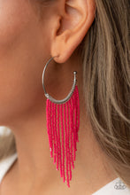 Load image into Gallery viewer, Saguaro Breeze - Pink Seed Bead Hoop Earrings Paparazzi Accessories