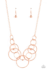 copper,short necklace,Encircled in Elegance - Copper Necklace
