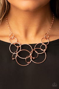 copper,short necklace,Encircled in Elegance - Copper Necklace