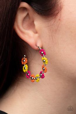 Growth Spurt - Multi Floral Seed Bead Earrings Paparazzi Accessories