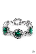 Load image into Gallery viewer, Palace Property - Green Rhinestone Stretchy Bracelet Paparazzi Accessories