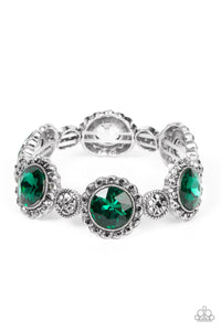 green,rhinestones,stretchy,Palace Property - Green Rhinestone Stretchy Bracelet