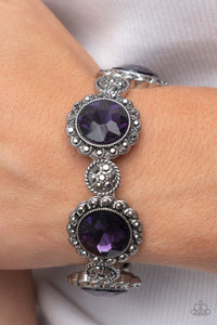 purple,rhinestones,stretchy,Palace Property - Purple Rhinestone Stretchy Bracelet
